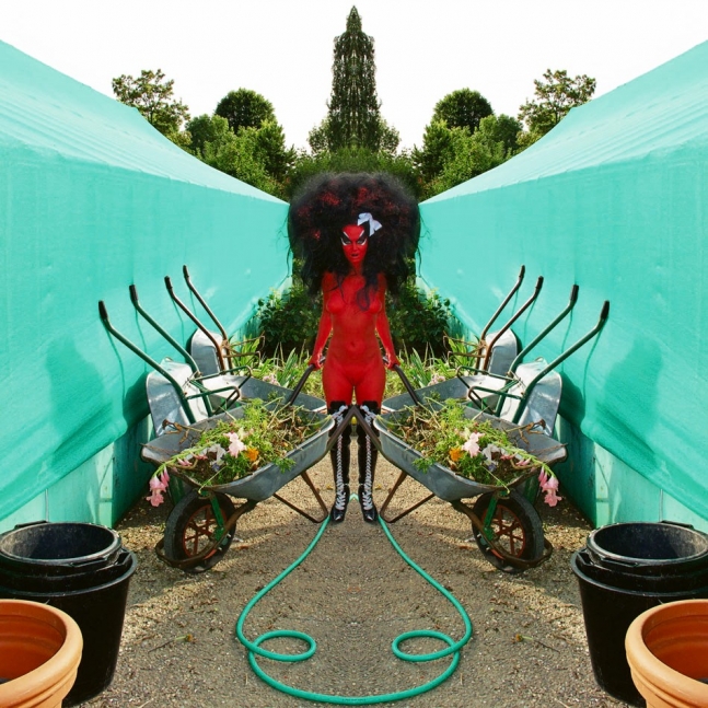 E.V. Day and Kembra Pfahler / Untitled 22, 2012 / 50 x 50 inches / Archival c- print mounted on sintra with white float frame / Edition of 3 / copyright the artists / courtesy of The Hole