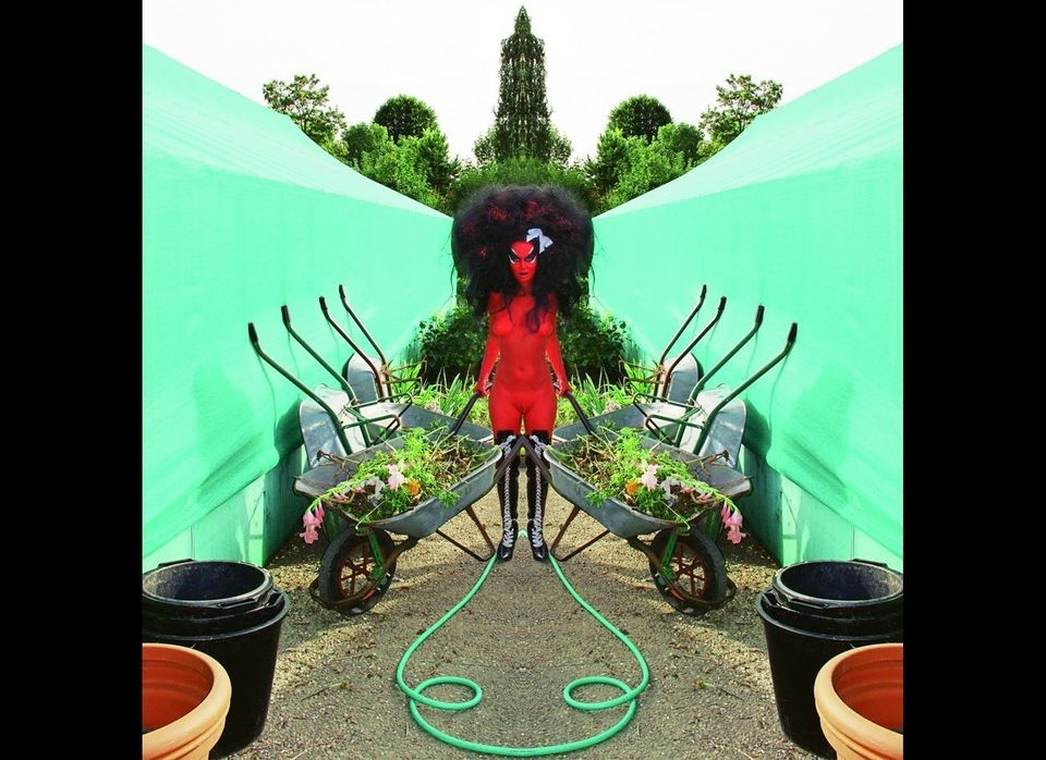 9/10 E.V. Day and Kembra Pfahler. &quot;Untitled 22,&quot; 2012. 50 x 50 inches. Archival c- print mounted on sintra with white float frame. Edition of three. Copyright the artists; courtesy of The Hole., &nbsp;