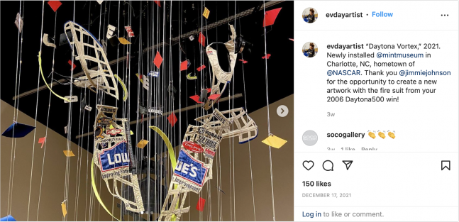 Jimmie Johnson's Daytona 500-Winning Fire Suit Was Converted into an Art Installation, and it's Awesome