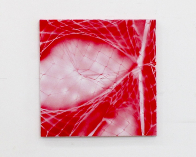 Bodysuit Abstraction (Red &amp;amp; White), 2010, Enamel on Canvas